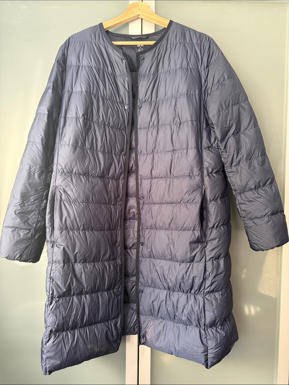 Uniqlo Women's Long Quilted Puffer Coat - Navy Blue